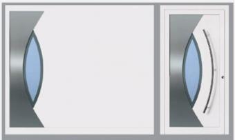 Eingangstür mit passendem Garagentor