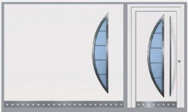 Eingangstür mit passendem Garagentor