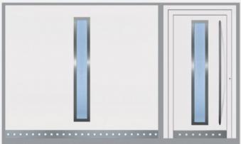 Eingangstür mit passendem Garagentor