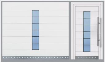 Eingangstür mit passendem Garagentor